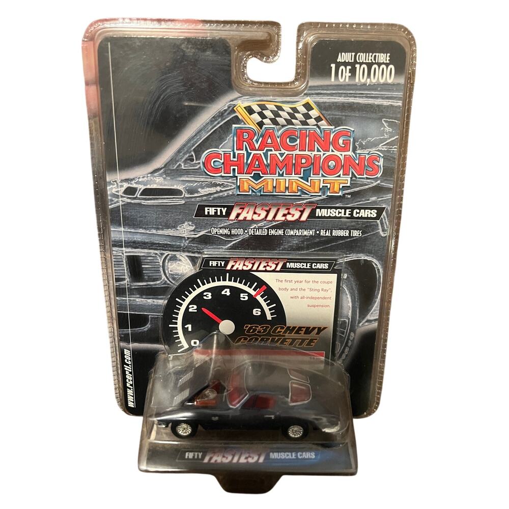 Racing Champions Fastest Mint 1963 Chevy Corvette Hood Black New Diecast Car